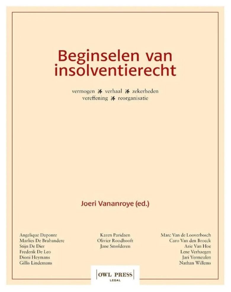 Beginselen van Insolventierecht (Owl, 568 p.) – Company Finance Lab